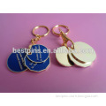personalized shopping trolley coin key ring gold blue
